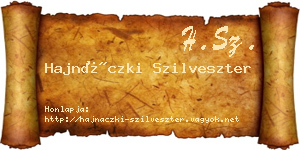 Hajnáczki Szilveszter névjegykártya