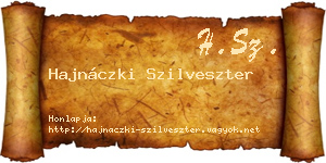 Hajnáczki Szilveszter névjegykártya
