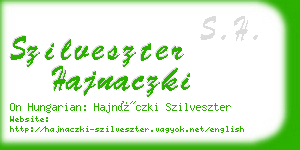 szilveszter hajnaczki business card